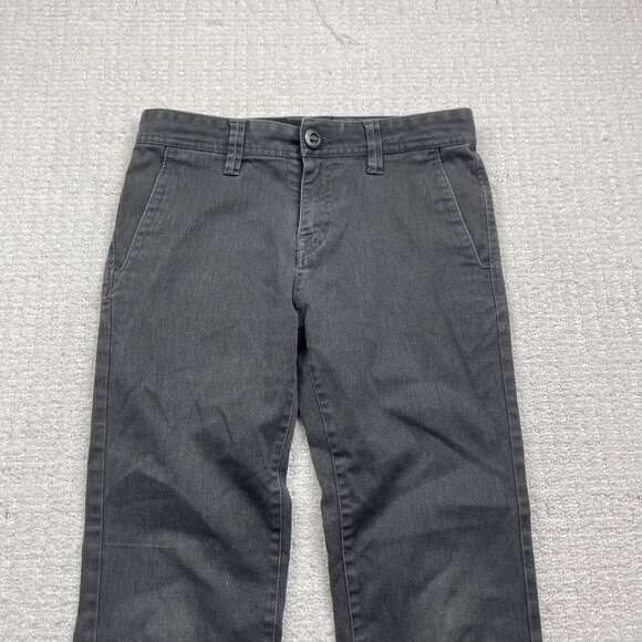 Y2K Volcom Pants Boy 26 / 12 Gray Straight Leg Flat Front Eco Repreve Skater - Picture 2 of 11